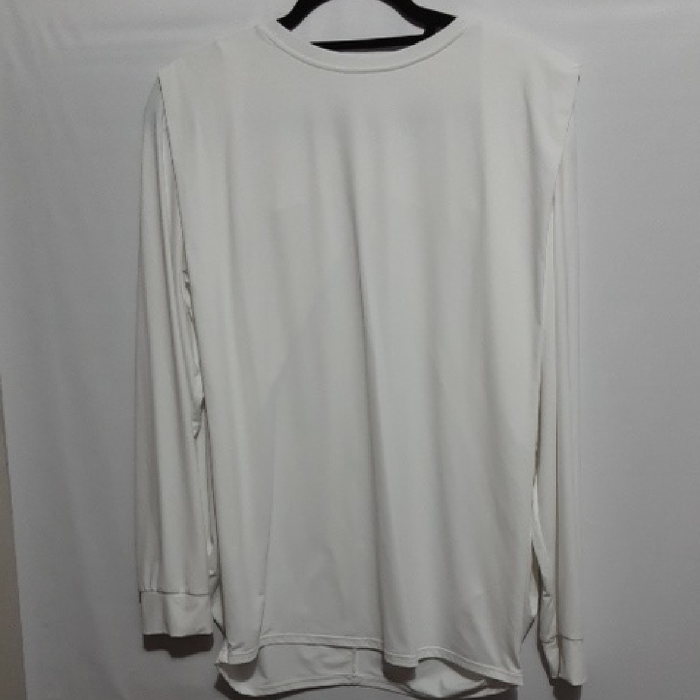 HALARA Women's L Overlap Shoulder Lapel‎ Elegant White Top